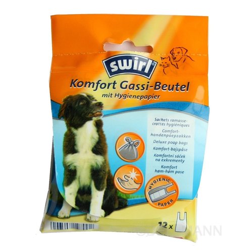 Swirl Komfort Gassi-Beutel Gassibeutel Kotbeutel Hundekotbeutel mit Papierstreifen