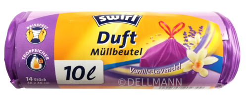 Swirl Duft Müllbeutel Vanille Lavendel - 10 Liter - (14 Beutel/Rolle) 40x40 cm
