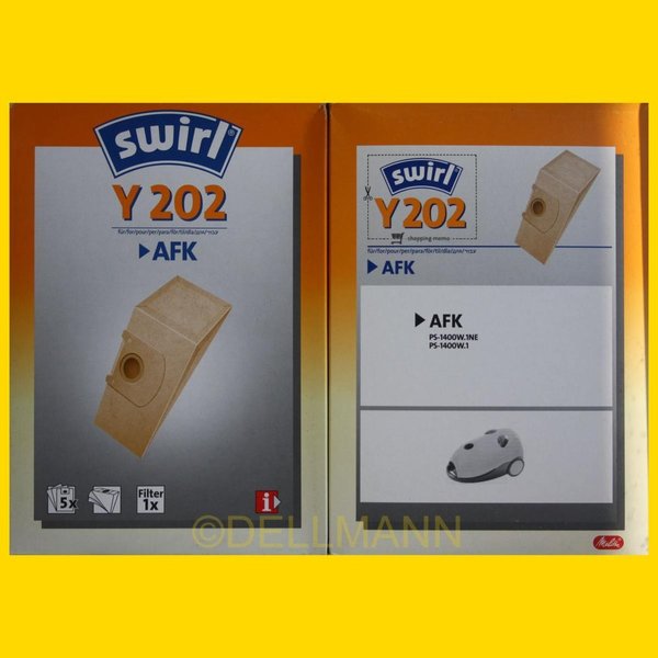 Swirl Y 202 Staubsaugerbeutel Y202 - 5 Papier - Beutel + 1 Filter
