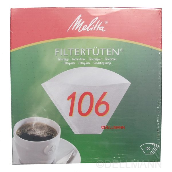Melitta Filtertüten 106 - 100 Stück Filter Gastrobedarf