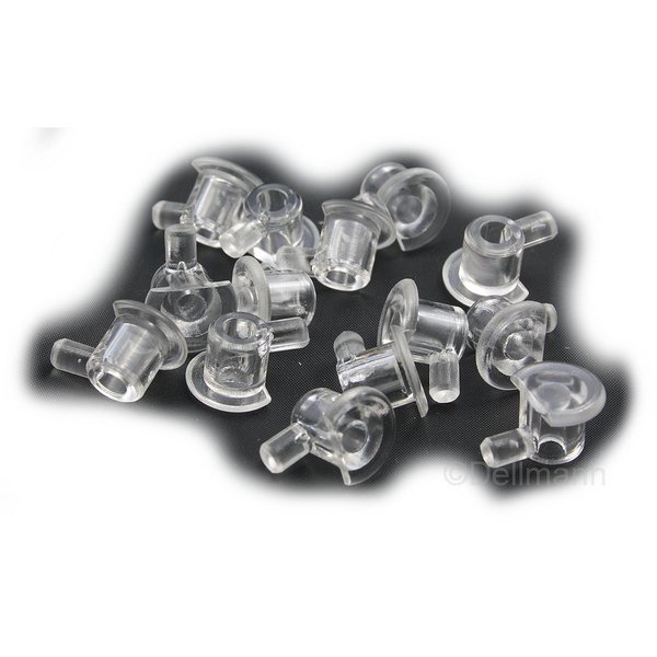 100 Kunststoff-Bodenträger - transparent 5 mm Zapfen