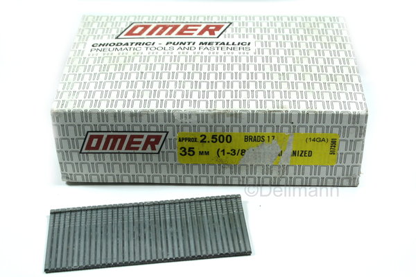 Omer Stauchkopfnägel 35 mm Brads 17 - 2500 Stück Druckluft Nägel
