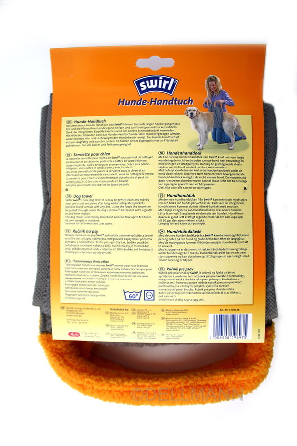 Swirl Hunde-Handtuch ca. 85x20 cm Hundehandtuch zum Reinigen