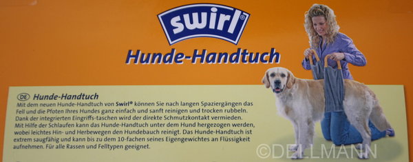 Swirl Hunde-Handtuch ca. 85x20 cm Hundehandtuch zum Reinigen