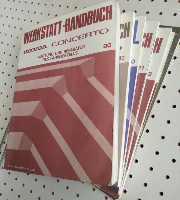 Honda Concerto 1990 - 1993 Werkstatthandbücher - 7 Handbücher