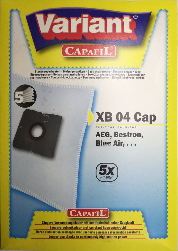 5 Beutel Variant XB 04 Capafil - Staubsaugerbeutel XB04