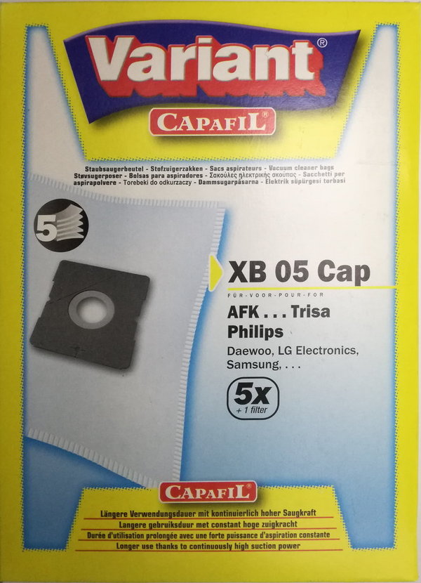 5 Beutel Variant XB 05 Capafil - Staubsaugerbeutel XB05