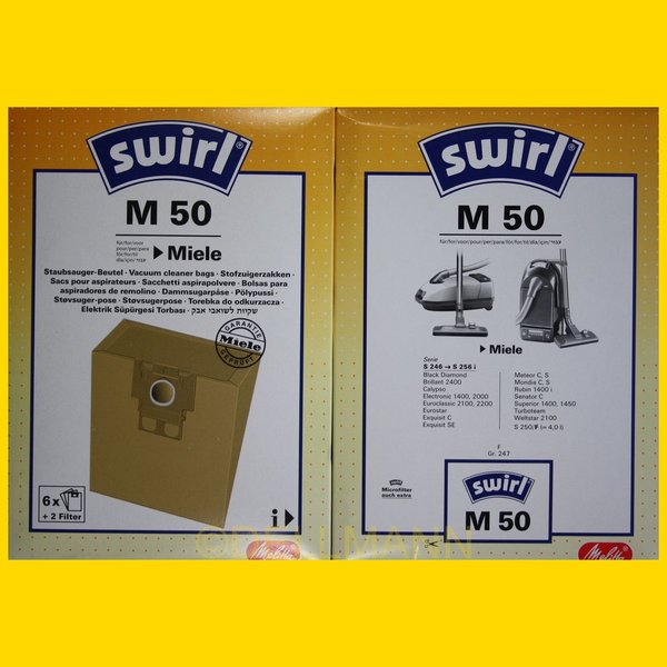 Swirl M 50 Papier Staubsaugerbeutel M50 - 6 Beutel + 2 Filter