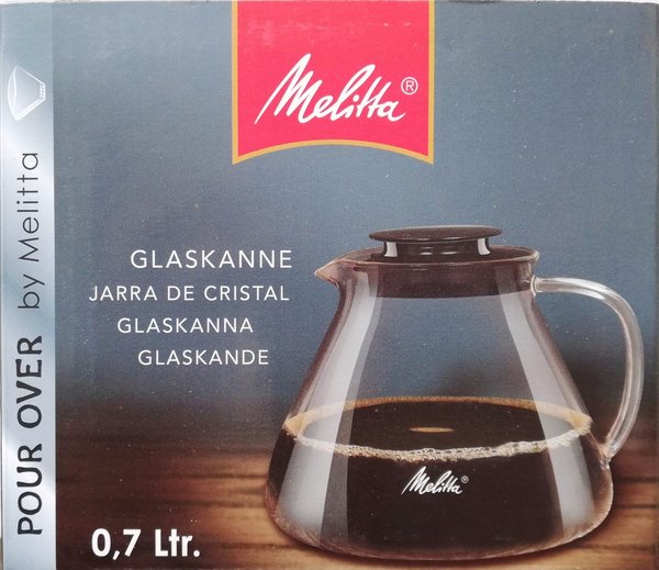 Melitta Pour Over Glaskanne 0,7 Liter Kaffeekanne 217625 für Handfiltrierung