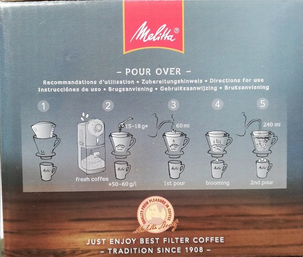 Melitta Pour Over Glaskanne 0,7 Liter Kaffeekanne 217625 für Handfiltrierung