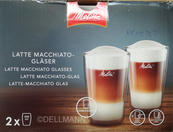 Melitta Latte Macchiato - Gläser 2 Stück à 300 ml aus doppelwandigem Glas