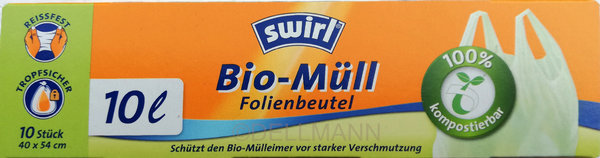 Swirl Bio-Müll Folienbeutel Müllbeutel 10 Liter - Biobeutel - kompostierbar