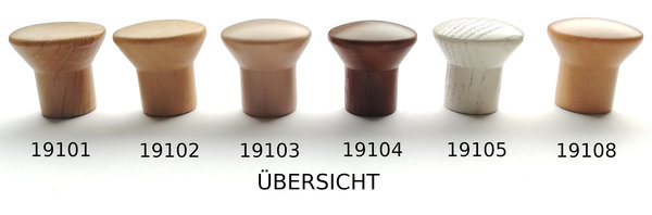 Möbelknopf Holz rustikal Durchmesser 14 / 23,5 mm - Höhe 24 mm