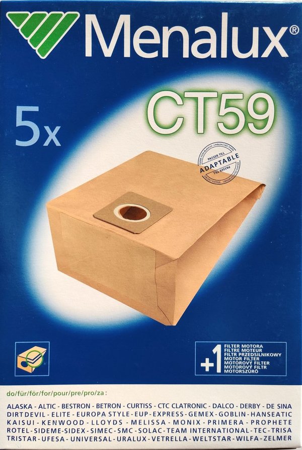 5 Beutel Menalux CT 59 Staubsaugerbeutel CT59 für ( 5801 )