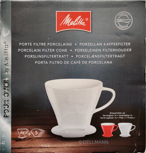Melitta Kaffeefilter aus Porzellan 1x4 Kaffeefilter Handfilter rot Porzellanfilter
