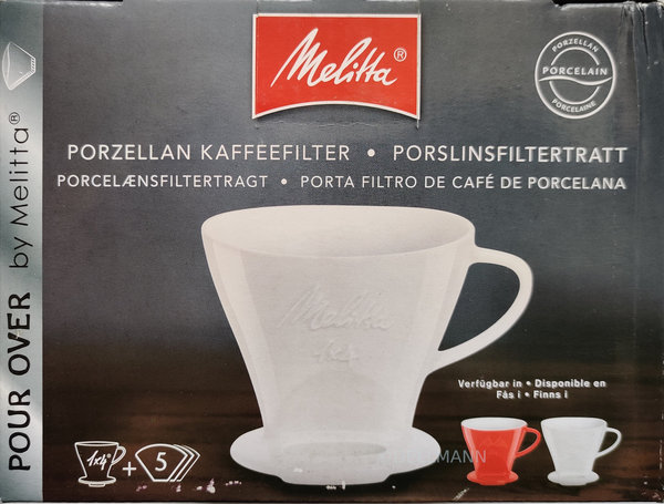 Melitta Kaffeefilter aus Porzellan 1x4 Kaffeefilter Handfilter rot Porzellanfilter