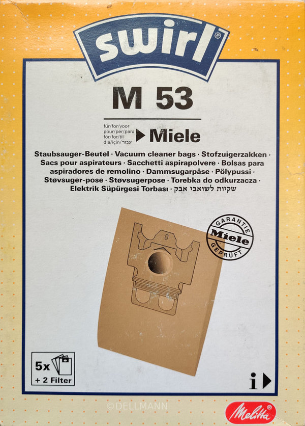 Swirl M 53 Staubsaugerbeutel M53 - 5 Beutel für Miele S 500-558 4006508166145