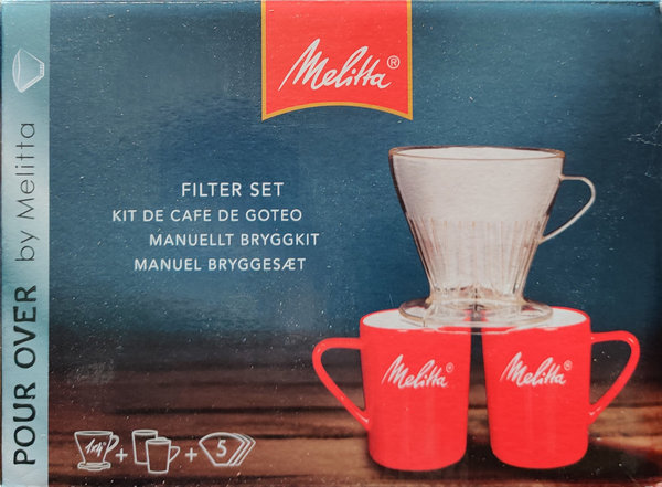 Melitta Pour-Over Set Kaffeezubereitung Filter + 2 Tassen - Kaffeebereiter