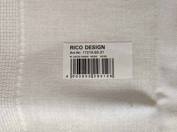 Rico Design Tischdecke 90x90 cm weiß Baumwolle Stickdecke 17210.50.21