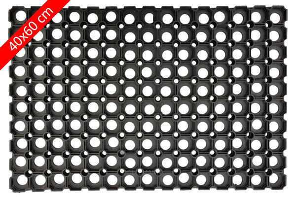 Gummiringmatte Fussmatte 40x60 cm Gummimatte schwarz Reinkemeier Fußabtreter Ringgummimatte